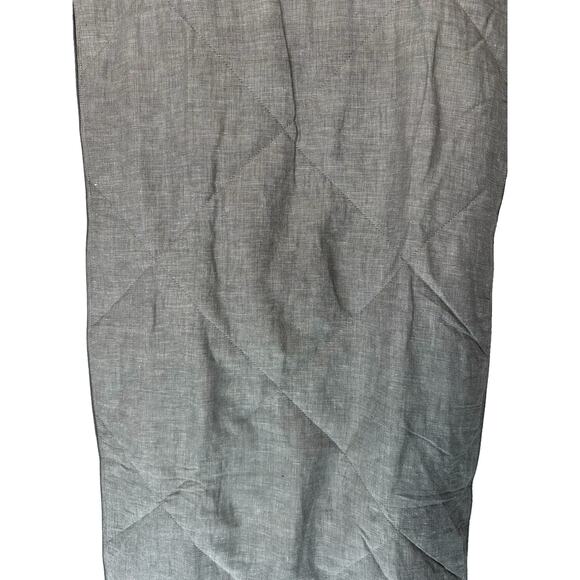 Pottery Barn Gray Home Decor Linen Cotton Silk Quilted King Pillow Sham Cover - Picture 3 of 7